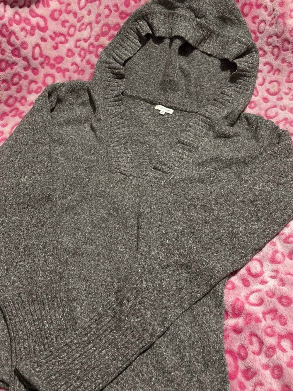Maurices Charcoal Gray Hooded Turtleneck Sweater